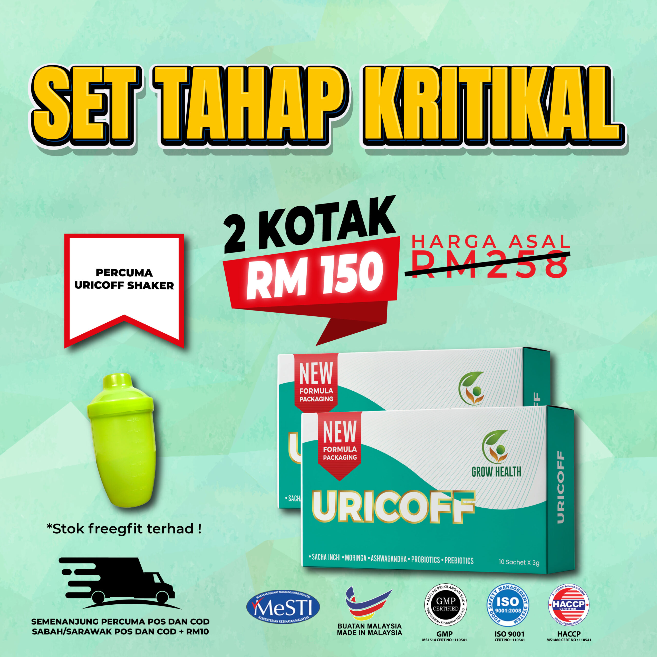 Set Tahap Kritikal free shaker-RM150